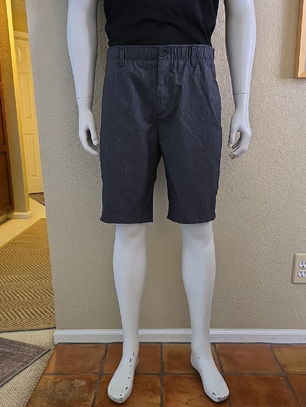 Three Sixty Six Men's Casual Stretch Waist Shorts Zip Up - Charcoal Size 34 NWOT